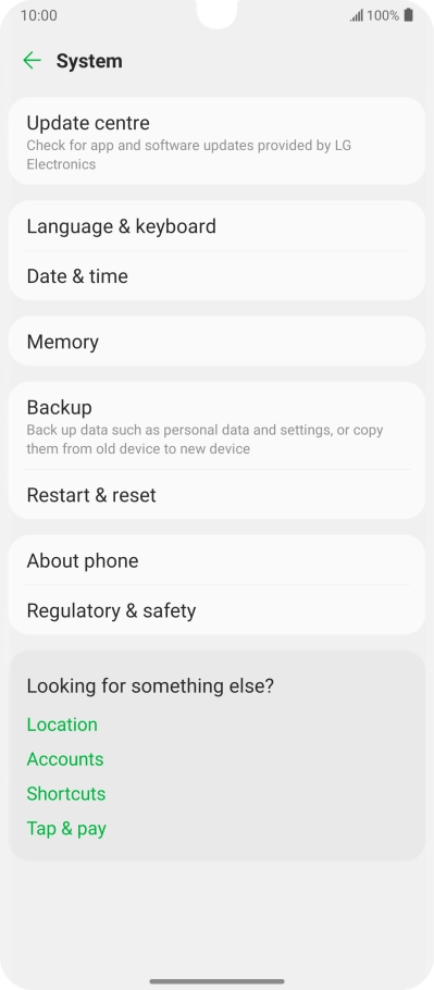 Press Update centre. Press Update centre.