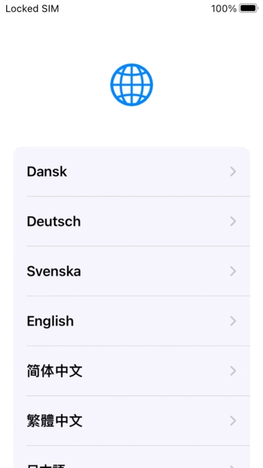 Press the required language. Press the required language.