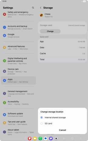Press the name of the memory card. Press the name of the memory card.