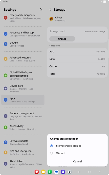 Press the name of the memory card. Press the name of the memory card.