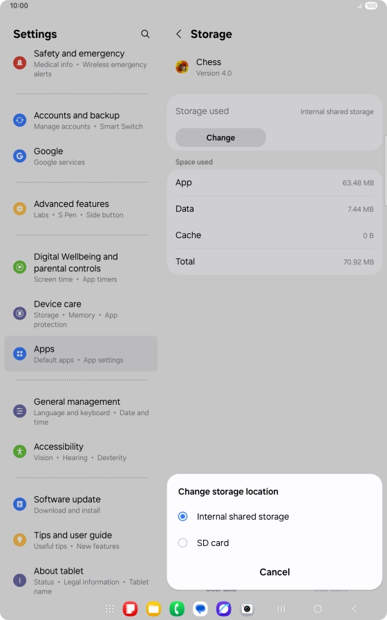 Press the name of the memory card. Press the name of the memory card.