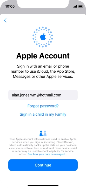 Press Continue. Press Continue.