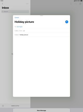 Press the text input field and write the text for your email message. Press the text input field and write the text for your email message.