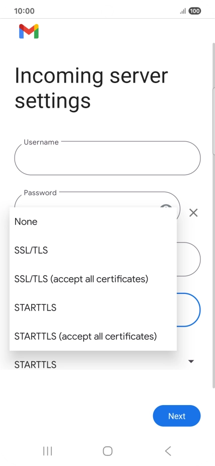 Press SSL/TLS. Press SSL/TLS.
