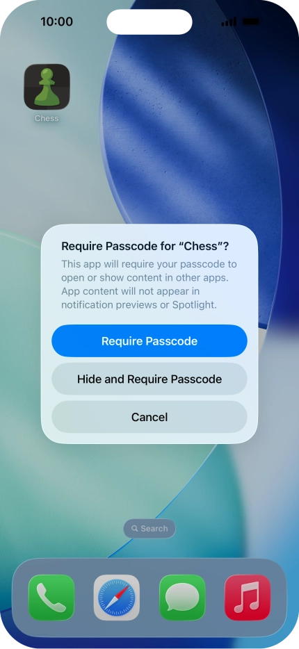 Press Require Passcode. Press Require Passcode.