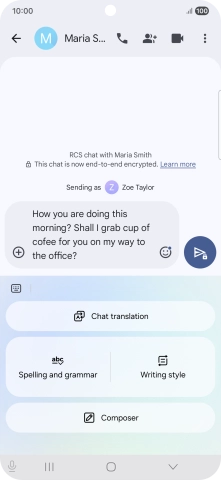 To check your text for grammatical and spelling errors, press Spelling and grammar and follow the instructions on the screen to use the function. To check your text for grammatical and spelling errors, press Spelling and grammar and follow the instructions on the screen to use the function.