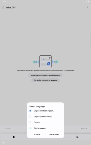 Press the recorded language. Press the recorded language.