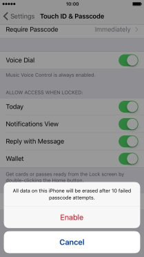 If you turn on the function, press Enable. If you turn on the function, press Enable.