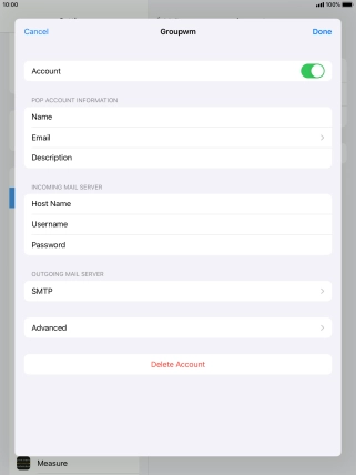 Press SMTP. Press SMTP.