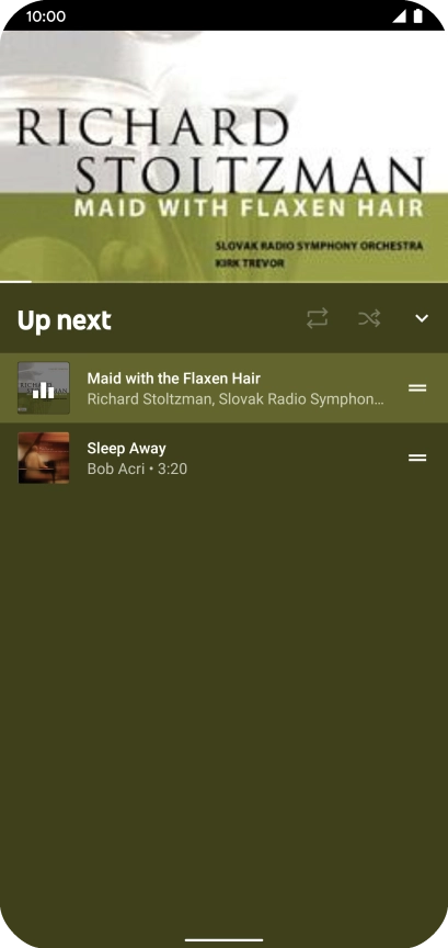 Press the repeat icon to turn the function on or off. Press the repeat icon to turn the function on or off.