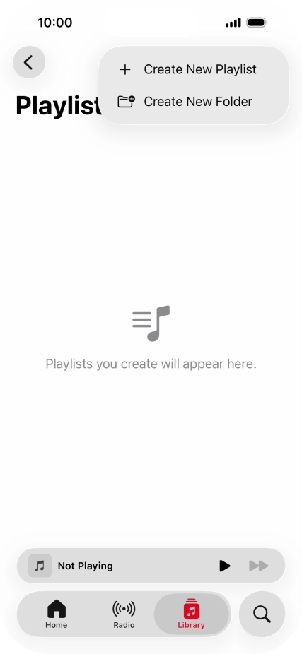 Press Create New Playlist. Press Create New Playlist.