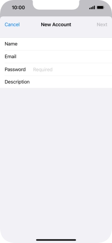 Press Password and key in the password for your email account. Press Password and key in the password for your email account.