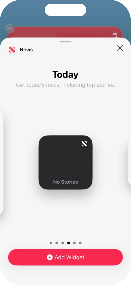 Slide your finger right or left on the screen to select the required widget size. Slide your finger right or left on the screen to select the required widget size.