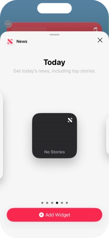 Slide your finger right or left on the screen to select the required widget size. Slide your finger right or left on the screen to select the required widget size.