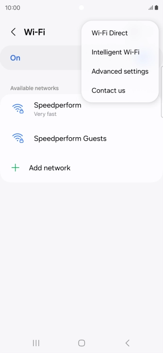 Press Intelligent Wi-Fi. Press Intelligent Wi-Fi.
