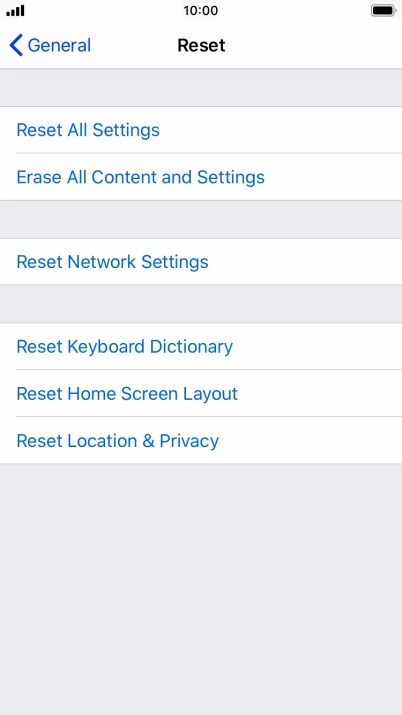 Press Reset All Settings. Press Reset All Settings.