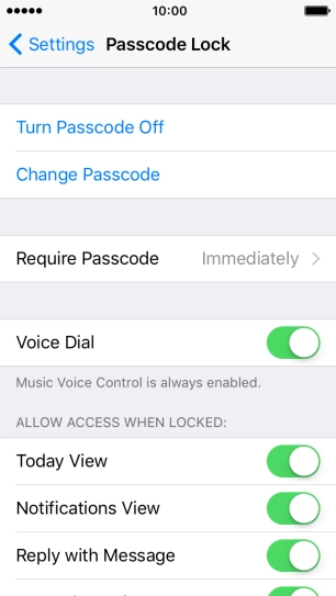 Press Turn Passcode Off and key in the phone lock code. Press Turn Passcode Off and key in the phone lock code.