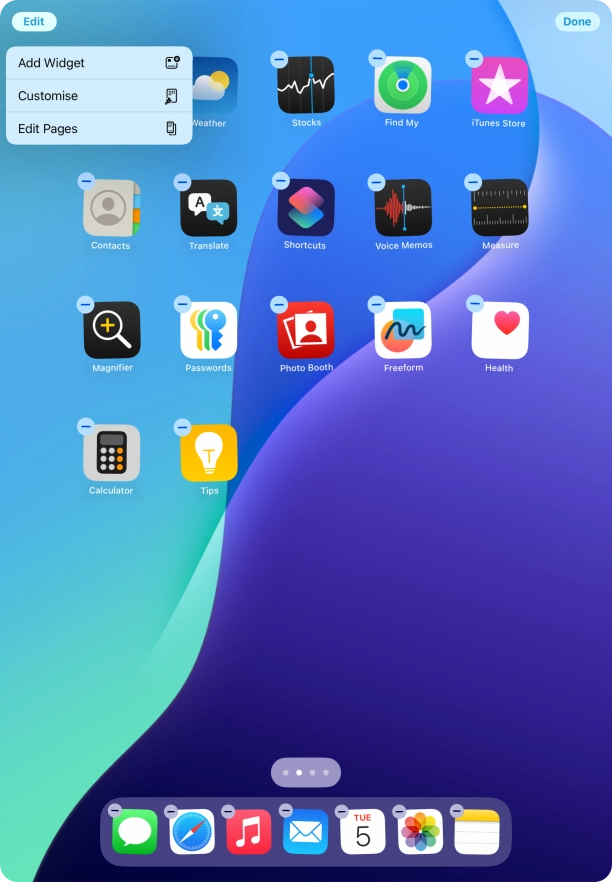 Press Customise. Press Customise.