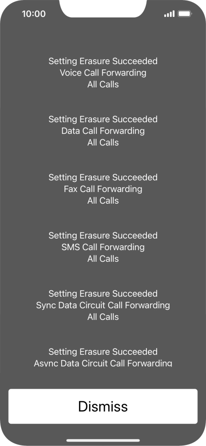 Press Dismiss. Press Dismiss.