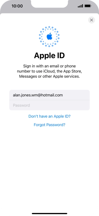 Press Password and key in the password for your Apple ID. Press Password and key in the password for your Apple ID.