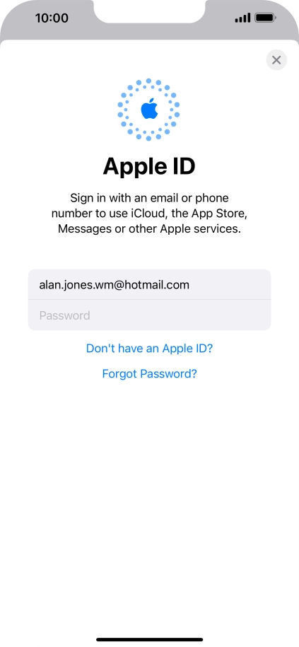 Press Password and key in the password for your Apple ID. Press Password and key in the password for your Apple ID.