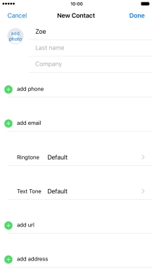 Press Last name and key in the last name. Press Last name and key in the last name.
