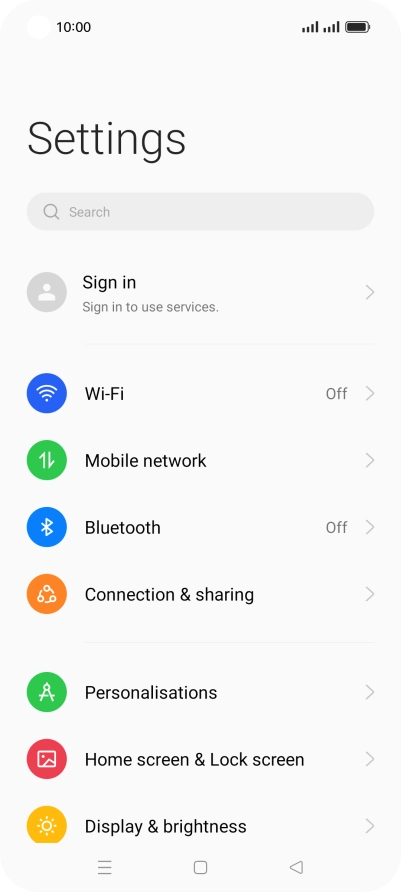Press Mobile network. Press Mobile network.