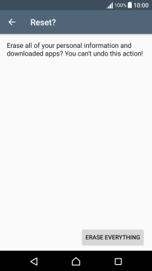 Press ERASE EVERYTHING. Wait a moment while the factory default settings are restored.
Follow the instructions on the screen to set up your phone and prepare it for use. Press ERASE EVERYTHING. Wait a moment while the factory default settings are restored.
Follow the instructions on the screen to set up your phone and prepare it for use.