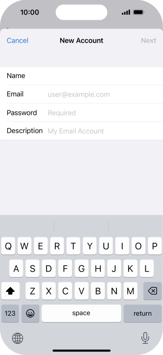 Press Email and key in your email address. Press Email and key in your email address.