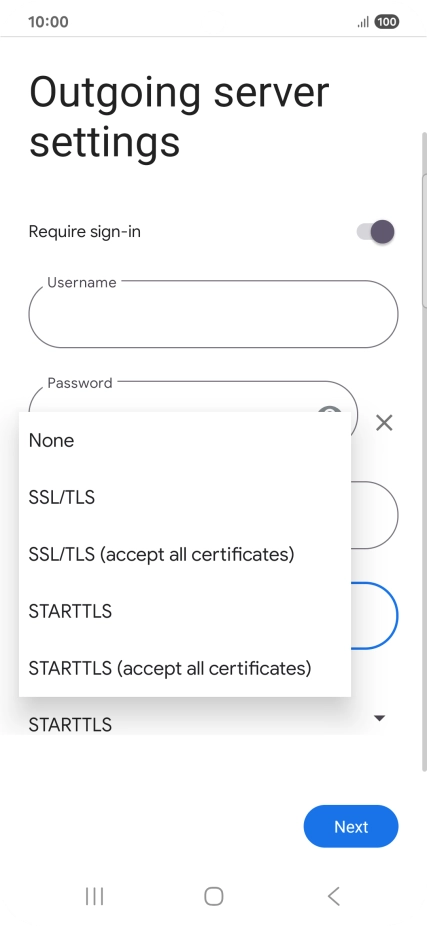 Press SSL/TLS. Press SSL/TLS.