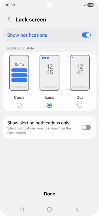 Press the required settings to turn them on or off. Press the required settings to turn them on or off.