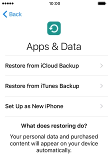 Press Restore from iCloud Backup. Press Restore from iCloud Backup.