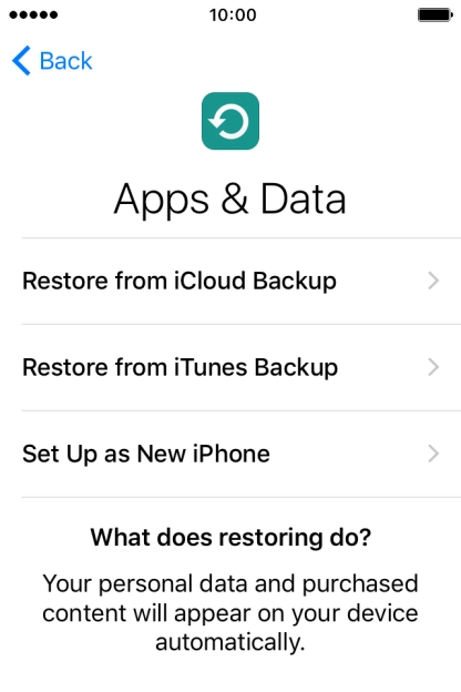 Press Restore from iCloud Backup. Press Restore from iCloud Backup.