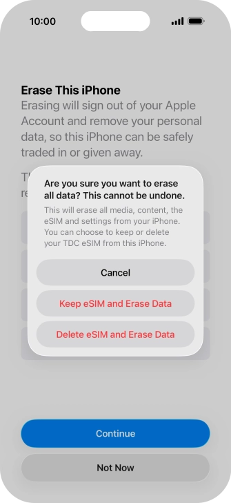 Press the required setting. Press the required setting.