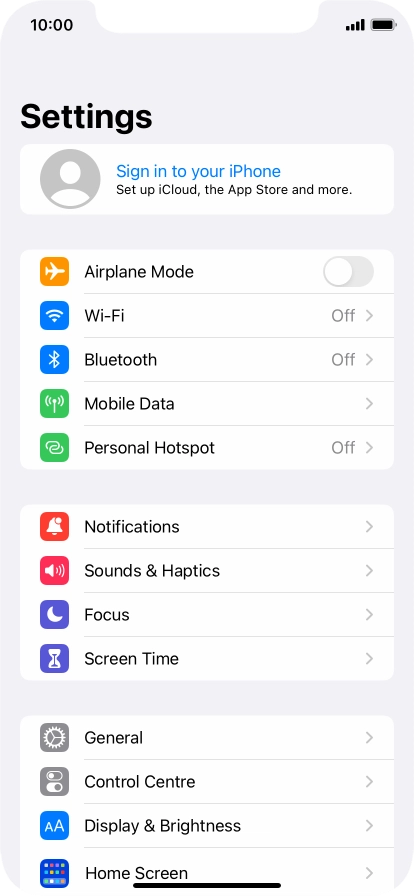 Press Sign in to your iPhone. Press Sign in to your iPhone.
