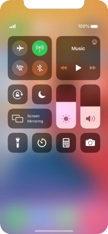 Press the flight mode icon to turn the function on or off. Press the flight mode icon to turn the function on or off.