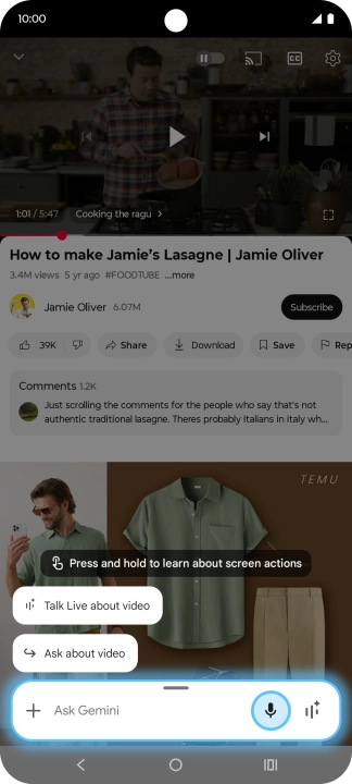 Press Ask about video. Press Ask about video.