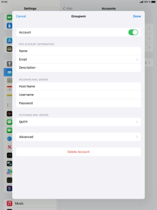 Press SMTP. Press SMTP.