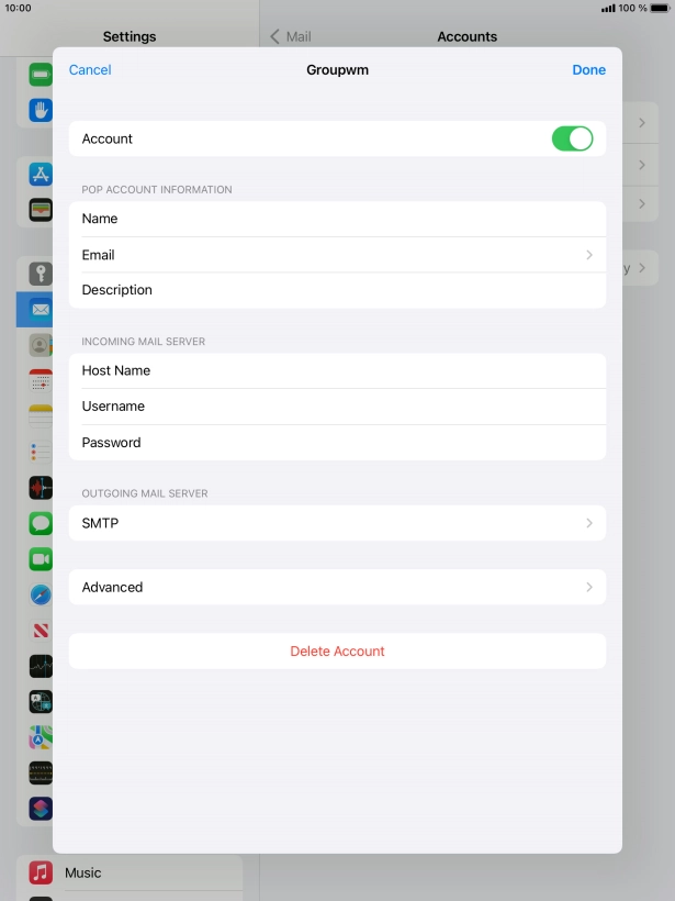 Press SMTP. Press SMTP.
