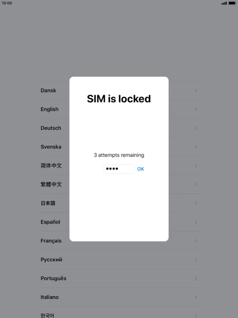 If your SIM is locked, key in your PIN and press OK. If your SIM is locked, key in your PIN and press OK.