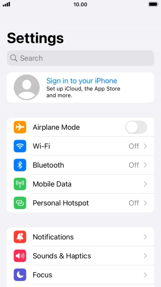 Press Sign in to your iPhone. Press Sign in to your iPhone.