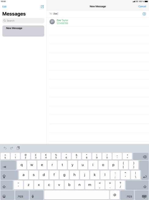 Press the required contact. Press the required contact.