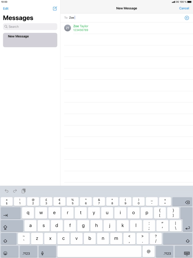 Press the required contact. Press the required contact.