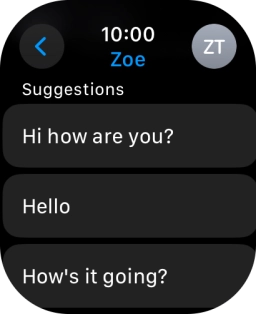 Press the required quick reply. Press the required quick reply.