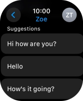 Press the required quick reply. Press the required quick reply.