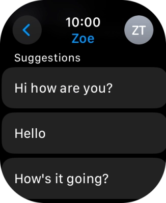 Press the required quick reply. Press the required quick reply.