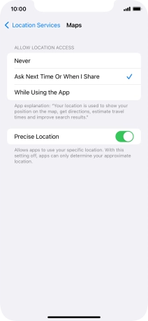Press the required setting to turn the function on or off. Press the required setting to turn the function on or off.