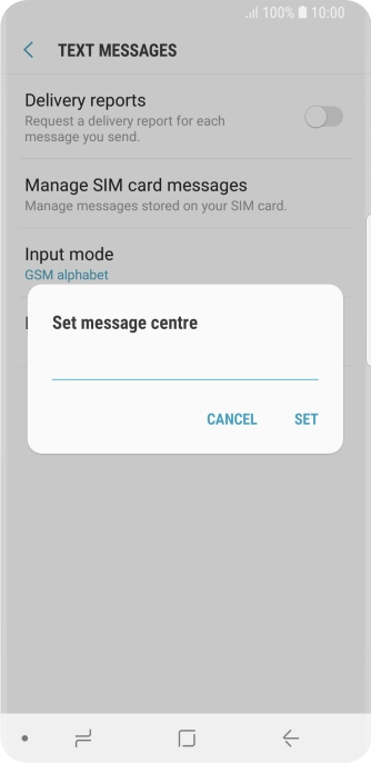 Key in +61415011501 and press SET. Key in +61415011501 and press SET.
