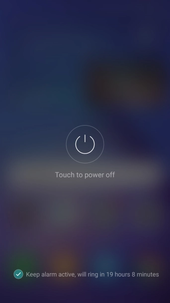 Press Touch to power off. Press Touch to power off.