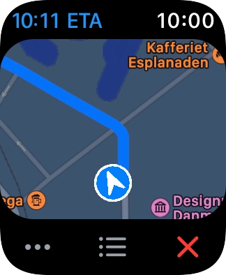 Turn the Digital Crown to zoom in or out on the map. Turn the Digital Crown to zoom in or out on the map.